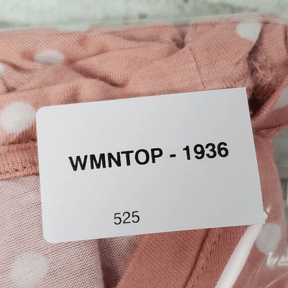 Maurices 24/7 Originals Peach Polka Dot Short Sleeve Top - Soft Rayon Blend, Siz - Picture 7 of 7